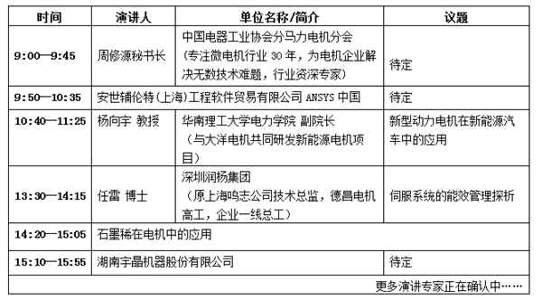 2017小电机制造及应用研讨会